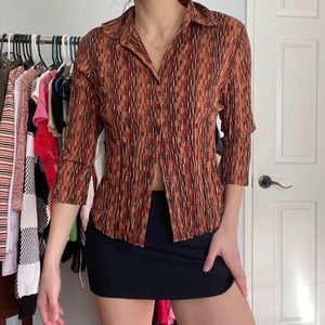Vintage Chic Patterned Blouse